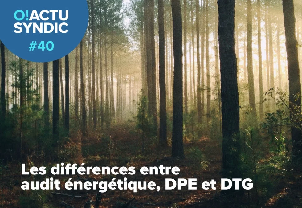 O ! Syndic #40 – LES DIFFÉRENCES ENTRE AUDIT ÉNERGÉTIQUE, DPE ET DTG